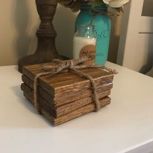 Handmade oak coasters set of 4